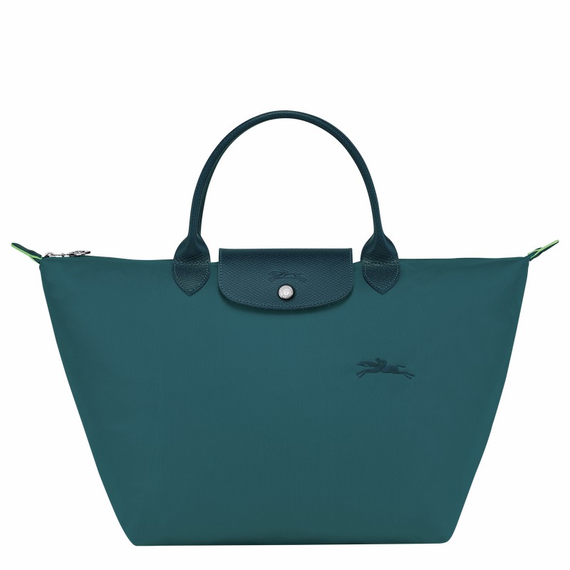 Sac a Main Longchamp Le Pliage Green M Femme Paon Soldes | L1623919P89