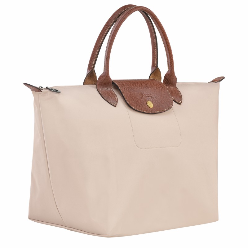 Sac a Main Longchamp Le Pliage Original M Femme Blanche Soldes | L1623089P71