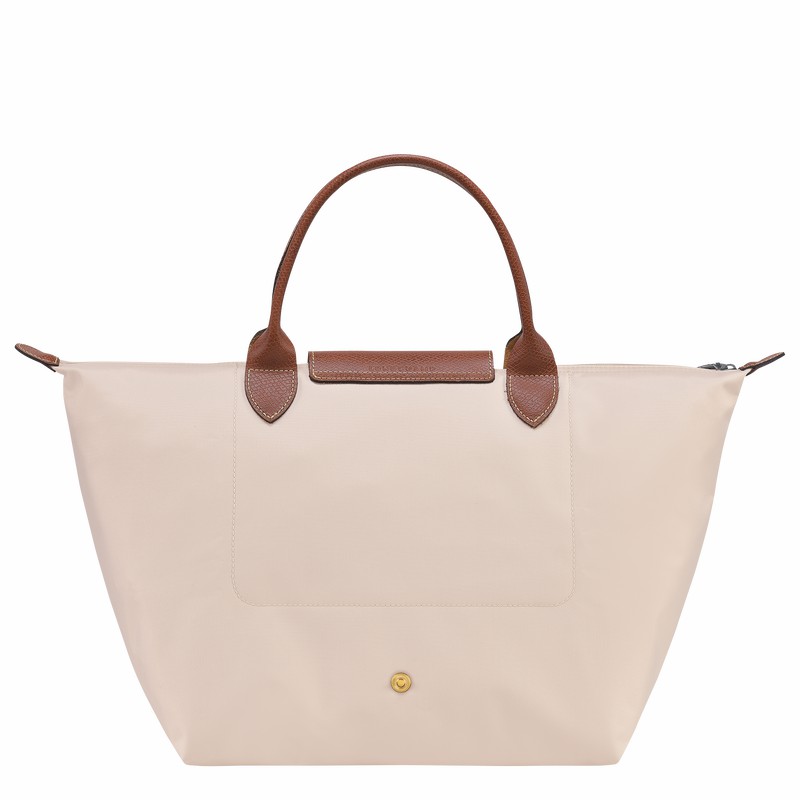 Sac a Main Longchamp Le Pliage Original M Femme Blanche Soldes | L1623089P71