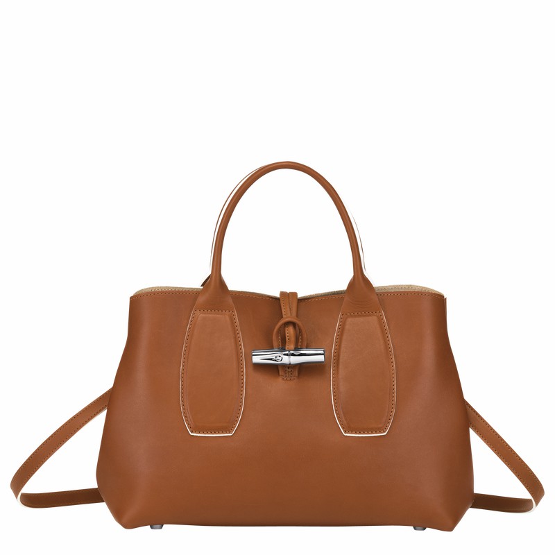 Sac a Main Longchamp Le Roseau M Femme Marron Soldes | 10058HQS504