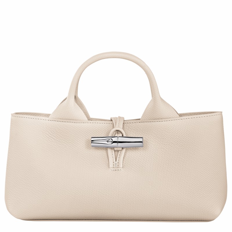 Sac a Main Longchamp Le Roseau S Femme Blanche Soldes | 10280HFP555