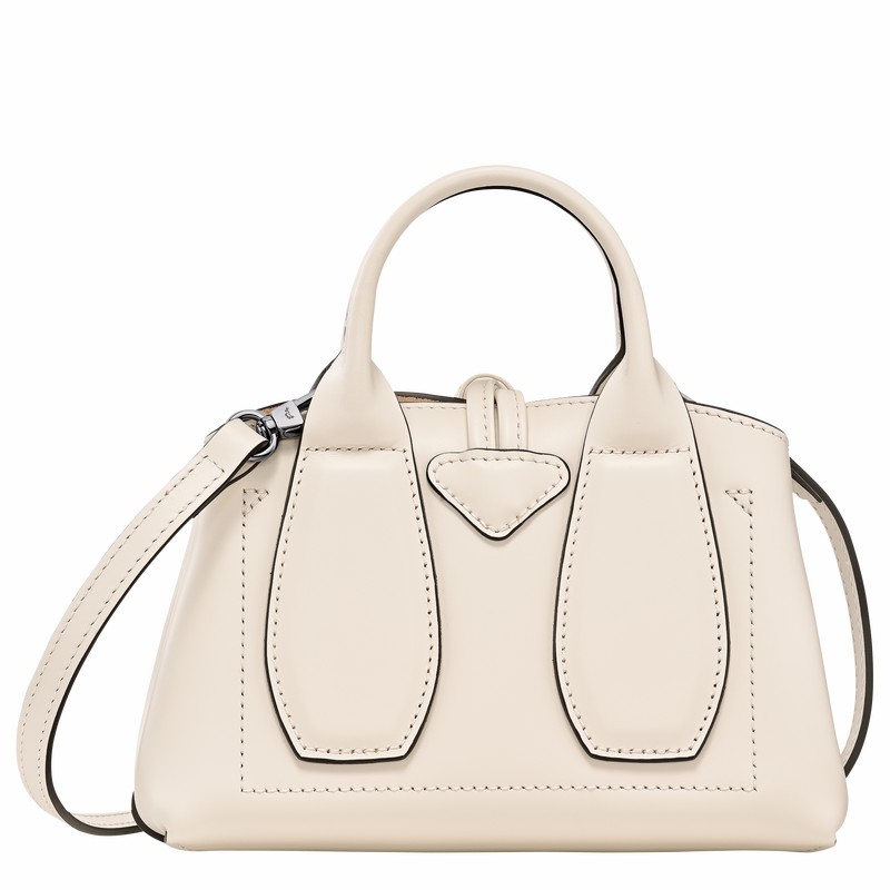 Sac a Main Longchamp Le Roseau XS Femme Blanche Soldes | 10057HCL037