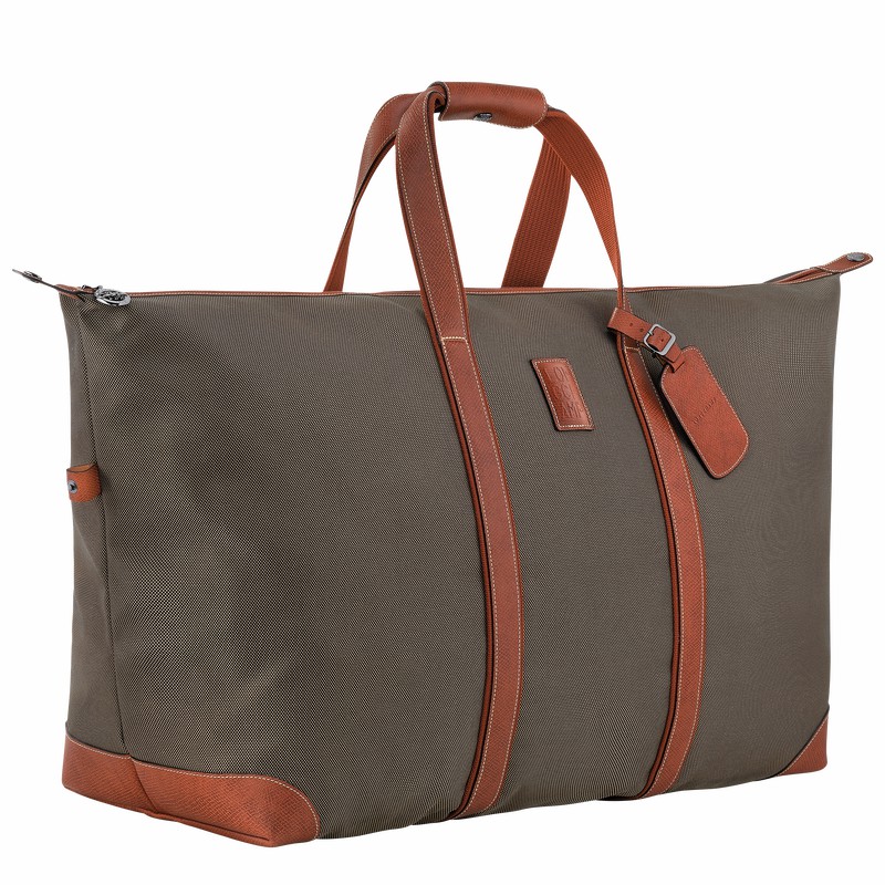 Sac de Voyage Longchamp Boxford L Femme Marron Soldes | L1223080042