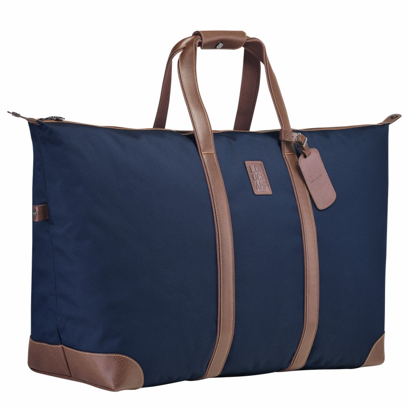 Sac de Voyage Longchamp Boxford L Femme Bleu Soldes | L1223080127