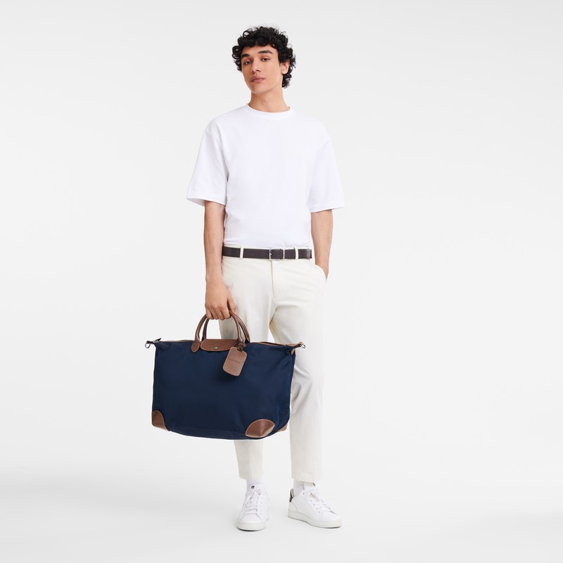 Sac de Voyage Longchamp Boxford M Homme Bleu Soldes | L1625080127-