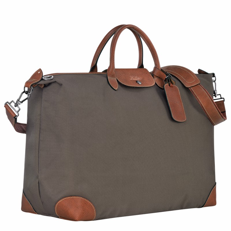 Sac de Voyage Longchamp Boxford M Homme Marron Soldes | L1625080042-