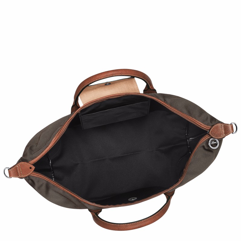 Sac de Voyage Longchamp Boxford M Homme Marron Soldes | L1625080042-