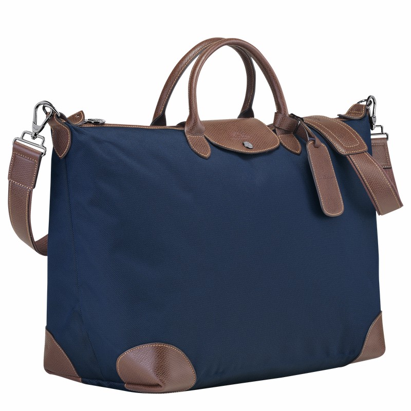 Sac de Voyage Longchamp Boxford S Femme Bleu Soldes | L1624080127