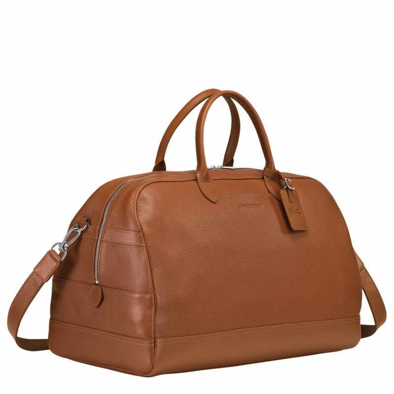 Sac de Voyage Longchamp Le FOULONNÉ M Femme Caramel Soldes | L1302021F72