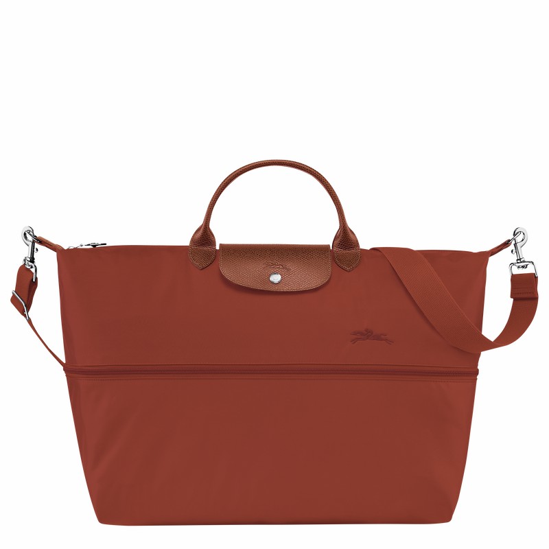 Sac de Voyage Longchamp Le Pliage Green expandable Femme Marron Soldes | L1911919404