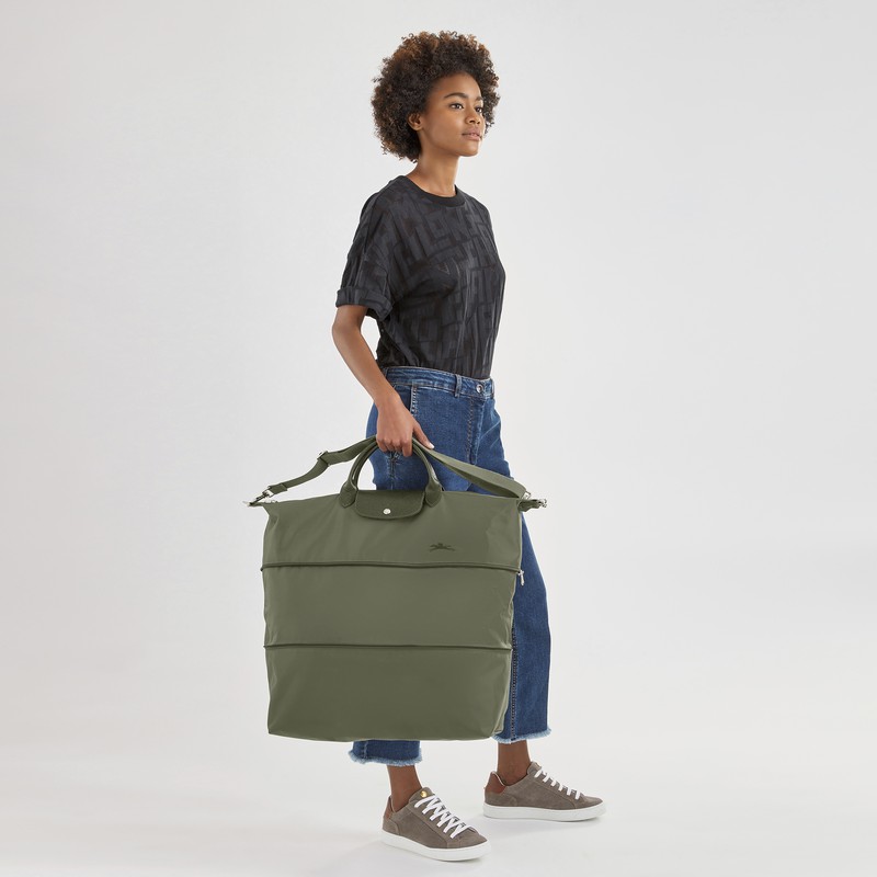 Sac de Voyage Longchamp Le Pliage Green expandable Femme Vert Soldes | L1911919479