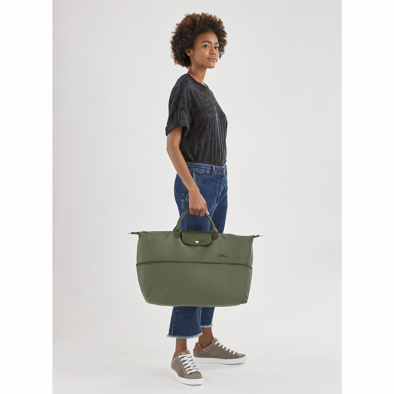 Sac de Voyage Longchamp Le Pliage Green expandable Femme Vert Soldes | L1911919479