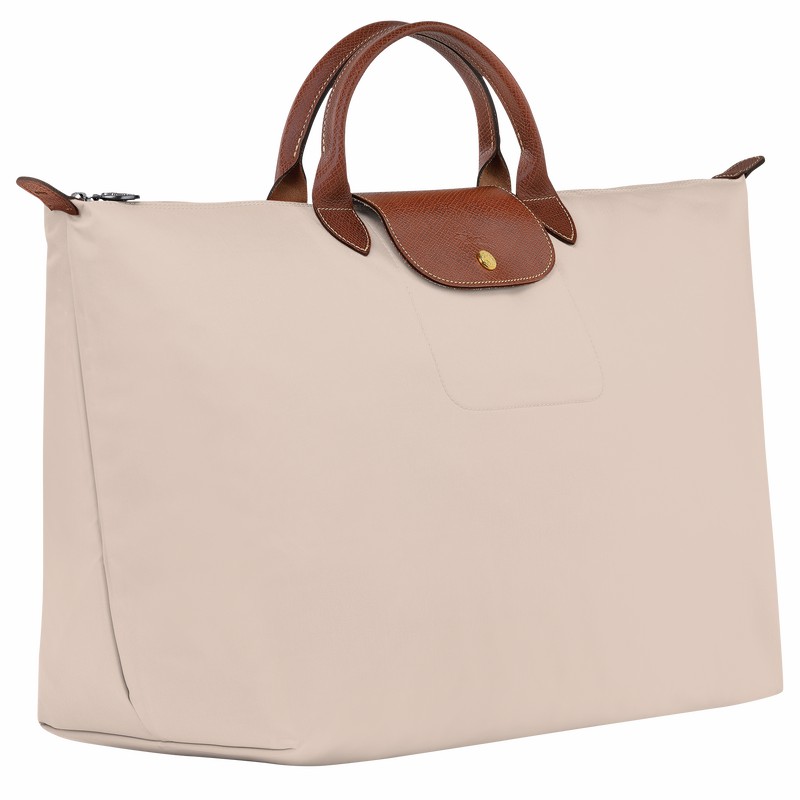 Sac de Voyage Longchamp Le Pliage Original S Homme Blanche Soldes | L1624089P71-