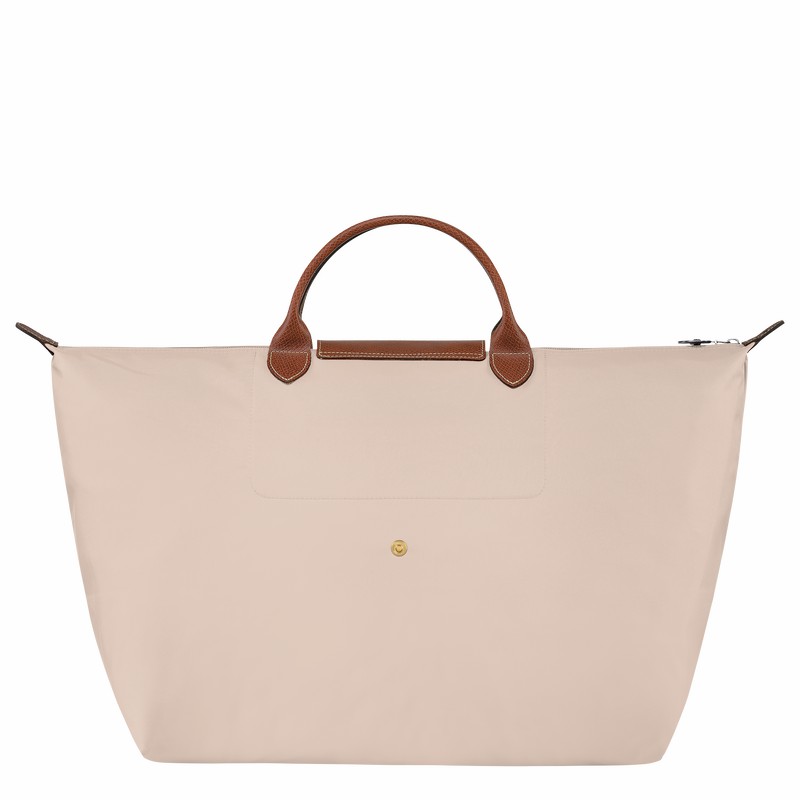 Sac de Voyage Longchamp Le Pliage Original S Homme Blanche Soldes | L1624089P71-