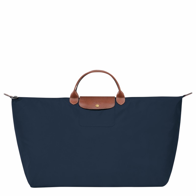 Sac de Voyage Longchamp Le Pliage Original M Homme Bleu Marine Soldes | L1625089P68-