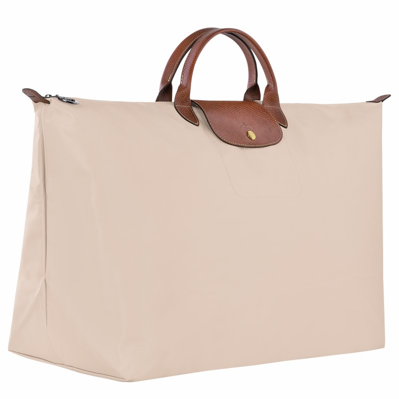 Sac de Voyage Longchamp Le Pliage Original M Homme Blanche Soldes | L1625089P71-