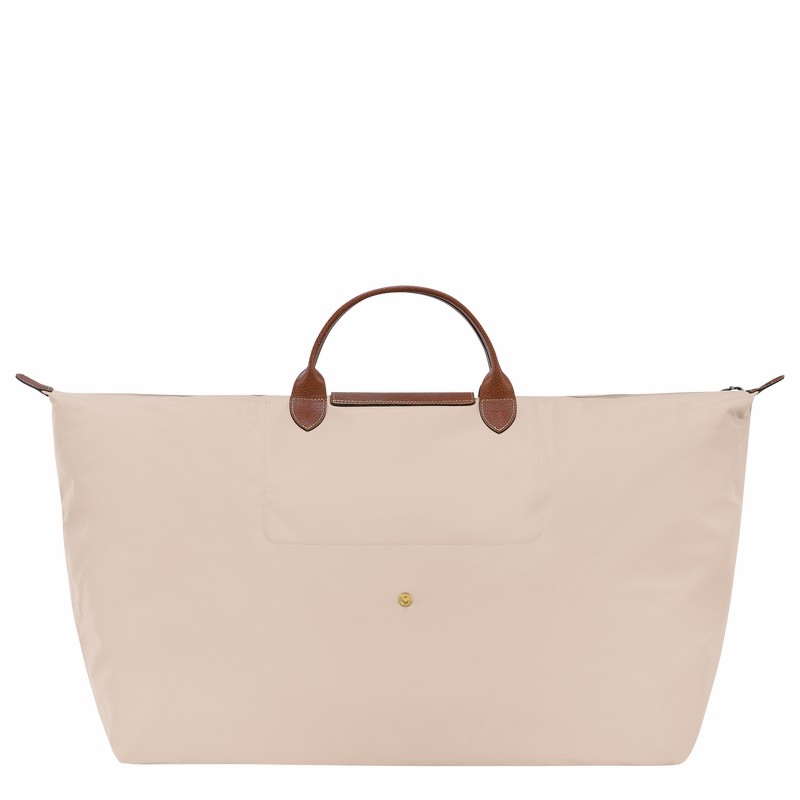 Sac de Voyage Longchamp Le Pliage Original M Homme Blanche Soldes | L1625089P71-