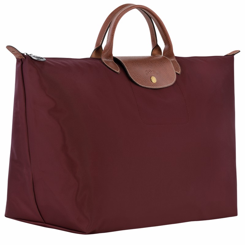 Sac de Voyage Longchamp Le Pliage Original S Homme Bordeaux Soldes | L1624089P87-