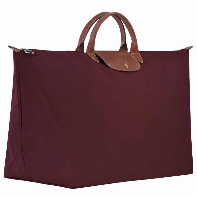 Sac de Voyage Longchamp Le Pliage Original M Homme Bordeaux Soldes | L1625089P87-