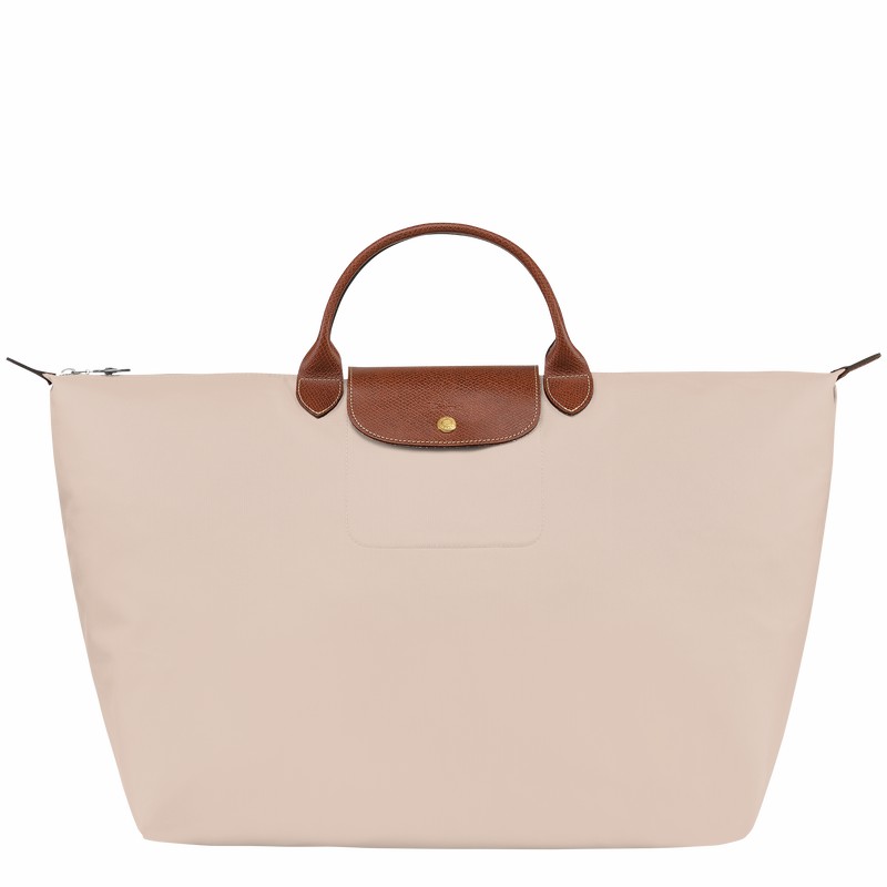 Sac de Voyage Longchamp Le Pliage Original S Femme Blanche Soldes | L1624089P71