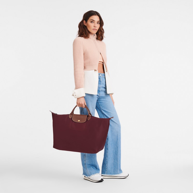 Sac de Voyage Longchamp Le Pliage Original S Femme Bordeaux Soldes | L1624089P87