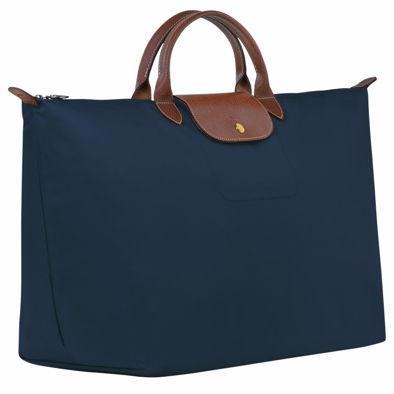 Sac de Voyage Longchamp Le Pliage Original S Femme Bleu Marine Soldes | L1624089P68