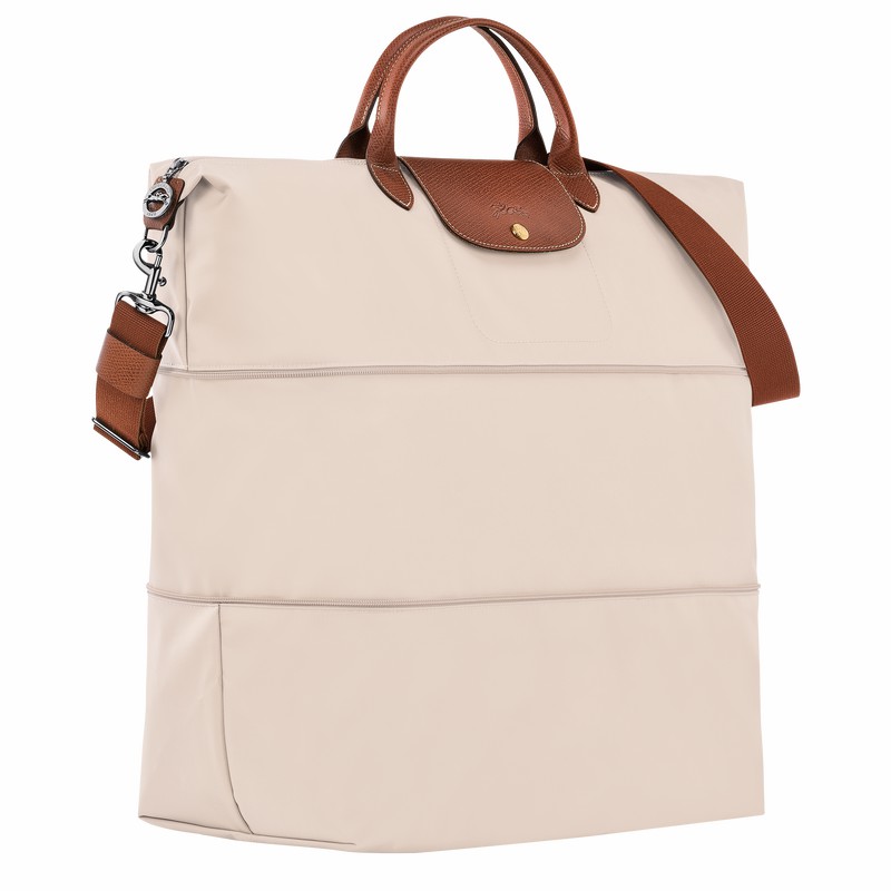 Sac de Voyage Longchamp Le Pliage Original expandable Femme Blanche Soldes | L1911089P71