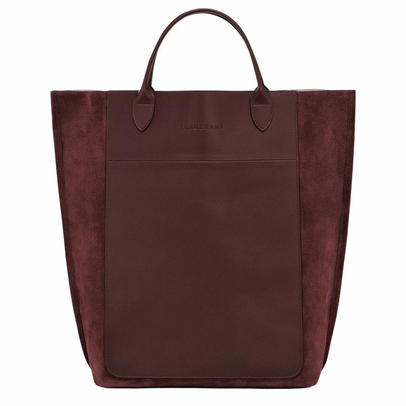 Sacs Fourre Tout Longchamp Cabas Longchamp M Femme Bordeaux Soldes | 10277HFO009