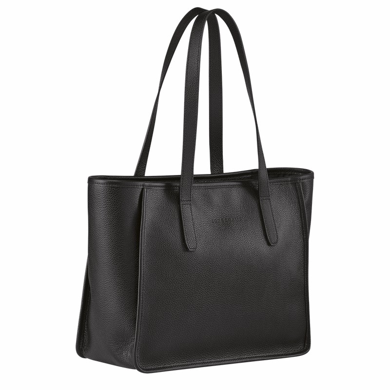 Sacs Fourre Tout Longchamp Le FOULONNÉ L Femme Noir Soldes | 10190021001