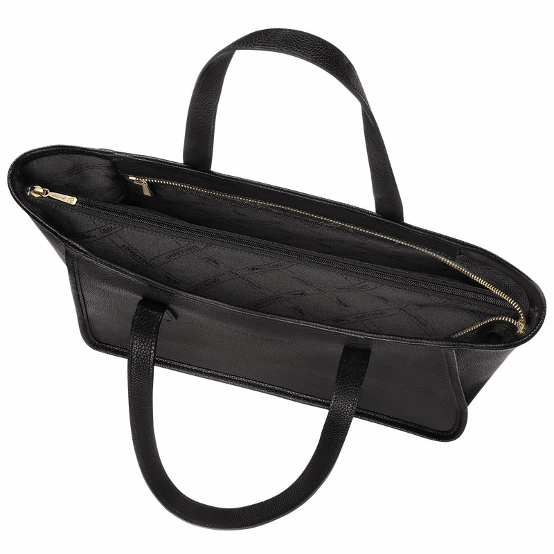 Sacs Fourre Tout Longchamp Le FOULONNÉ L Femme Noir Soldes | 10190021001