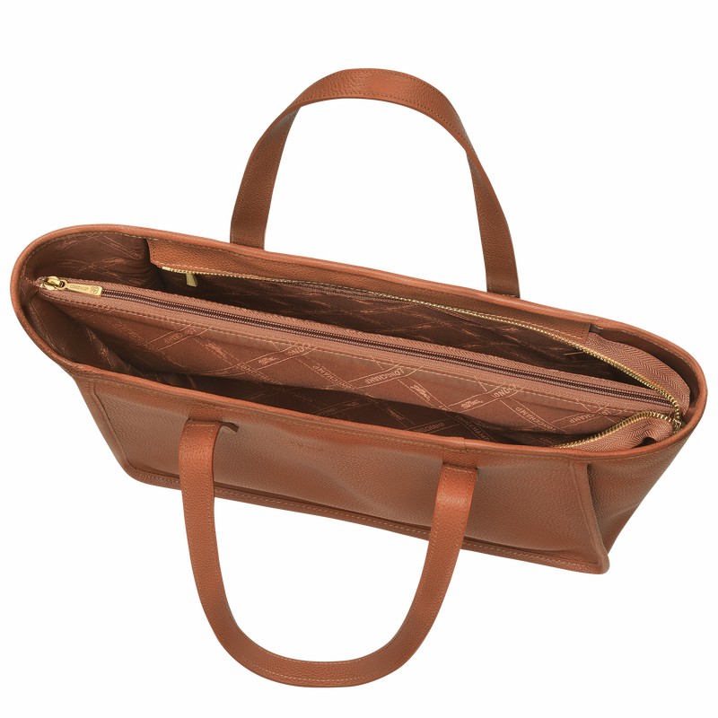 Sacs Fourre Tout Longchamp Le FOULONNÉ L Femme Caramel Soldes | 10190021121