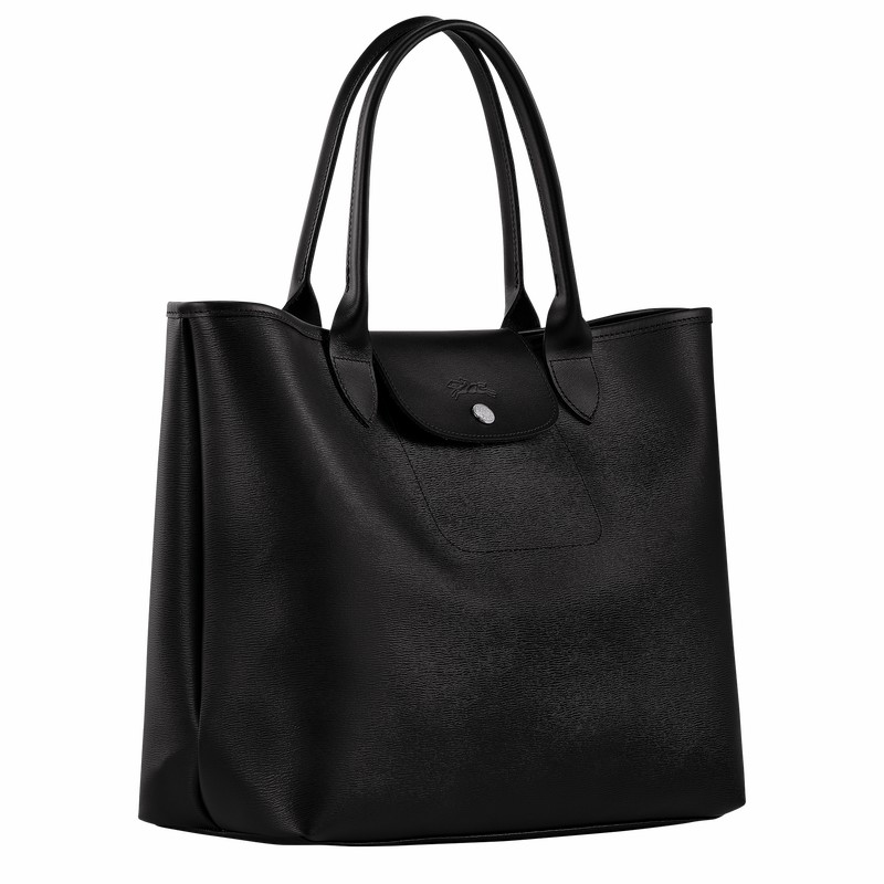 Sacs Fourre Tout Longchamp Le Pliage City L Femme Noir Soldes | 10182HYQ001