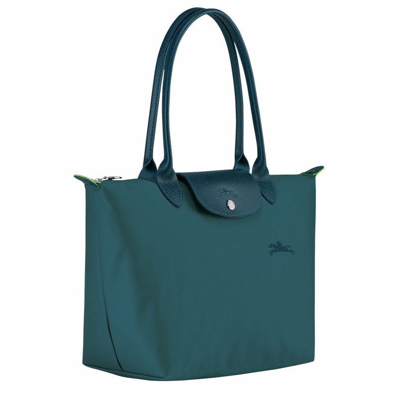 Sacs Fourre Tout Longchamp Le Pliage Green M Femme Paon Soldes | L2605919P89