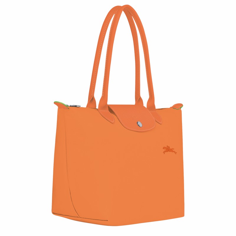 Sacs Fourre Tout Longchamp Le Pliage Green M Femme Orange Soldes | L2605919P54