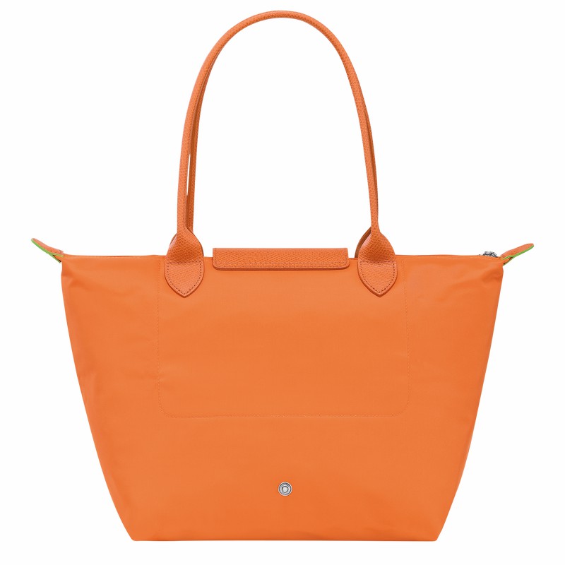 Sacs Fourre Tout Longchamp Le Pliage Green M Femme Orange Soldes | L2605919P54