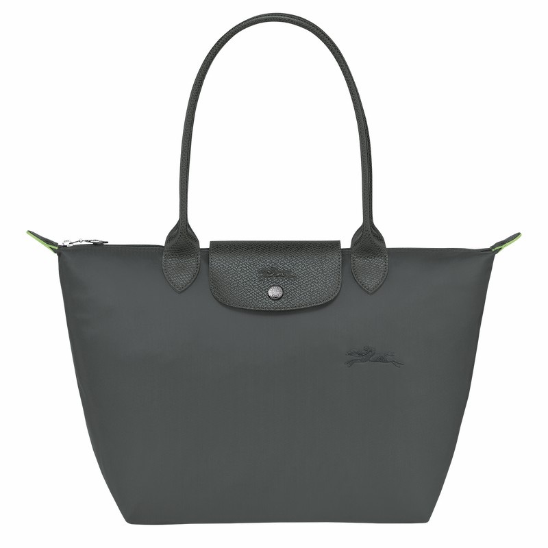 Sacs Fourre Tout Longchamp Le Pliage Green M Femme Grise Foncé Soldes | L2605919P66