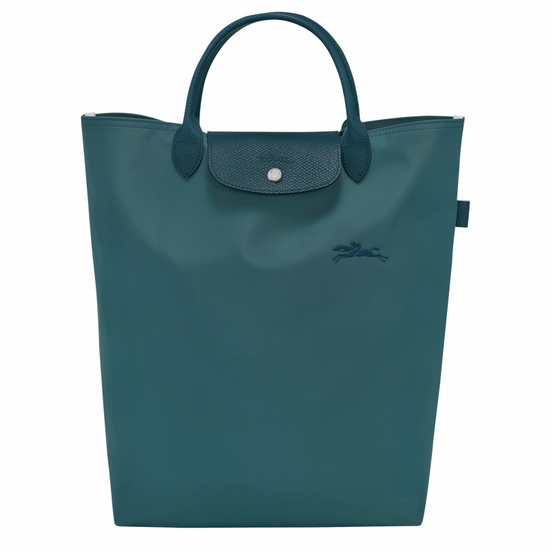 Sacs Fourre Tout Longchamp Le Pliage Green M Femme Paon Soldes | 10168919P89