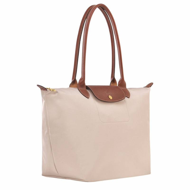 Sacs Fourre Tout Longchamp Le Pliage Original L Femme Blanche Soldes | L1899089P71