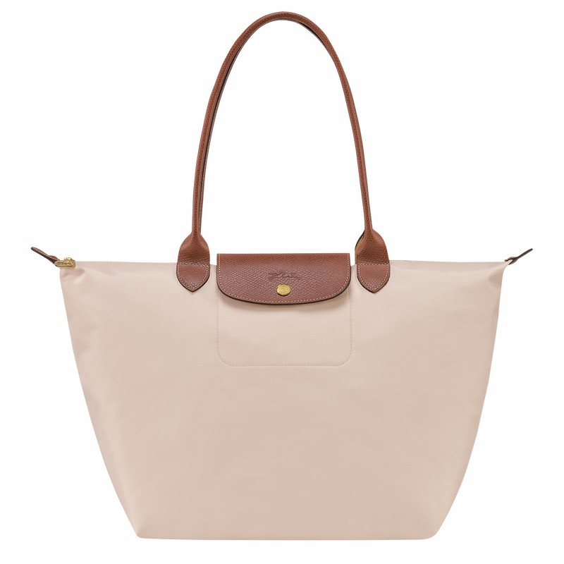 Sacs Fourre Tout Longchamp Le Pliage Original L Femme Blanche Soldes | L1899089P71