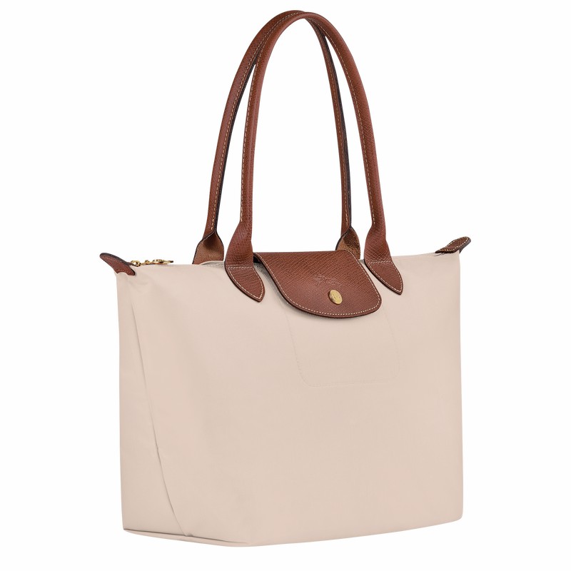 Sacs Fourre Tout Longchamp Le Pliage Original M Femme Blanche Soldes | L2605089P71