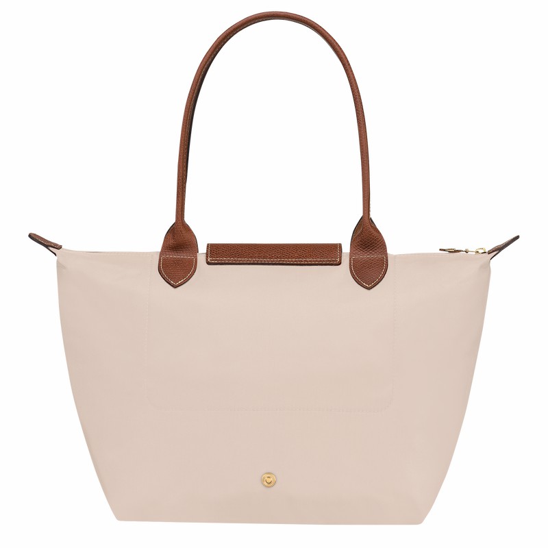 Sacs Fourre Tout Longchamp Le Pliage Original M Femme Blanche Soldes | L2605089P71