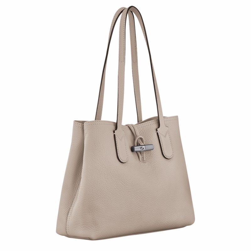 Sacs Fourre Tout Longchamp Le Roseau Essential M Femme Grise Soldes | 10183968266