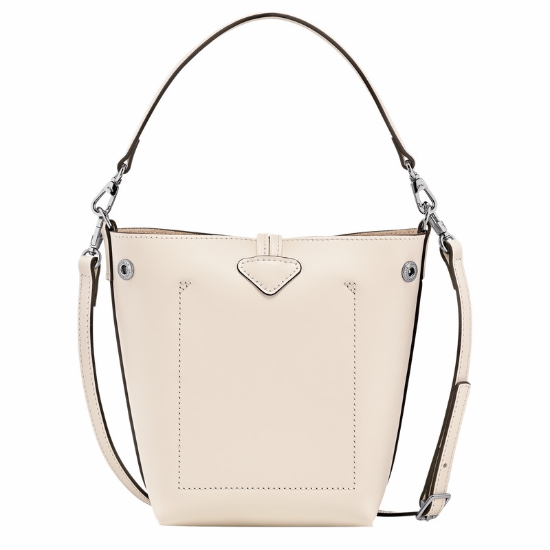 Sacs Seau Longchamp Le Roseau XS Femme Blanche Soldes | 10229HCL037