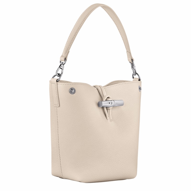 Sacs Seau Longchamp Le Roseau XS Femme Blanche Soldes | 10279HFP555