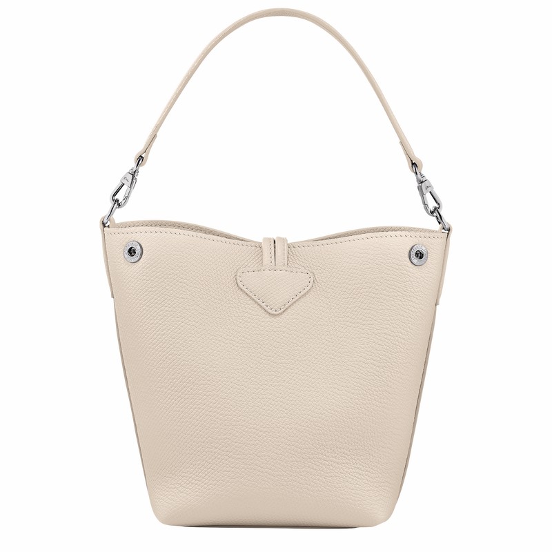 Sacs Seau Longchamp Le Roseau XS Femme Blanche Soldes | 10279HFP555