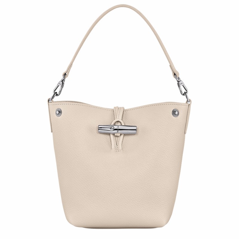 Sacs Seau Longchamp Le Roseau XS Femme Blanche Soldes | 10279HFP555