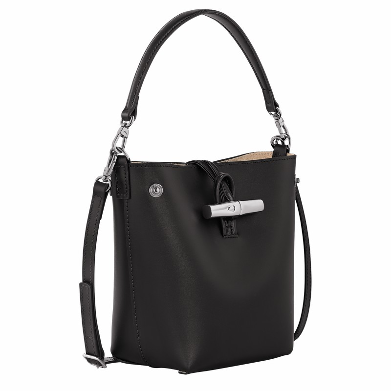 Sacs Seau Longchamp Le Roseau XS Femme Noir Soldes | 10229HCL001