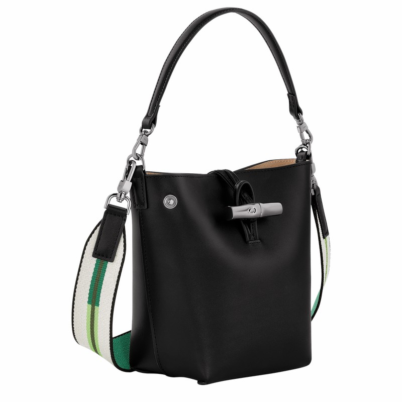 Sacs Seau Longchamp Le Roseau XS Femme Noir Soldes | 10229HCN001