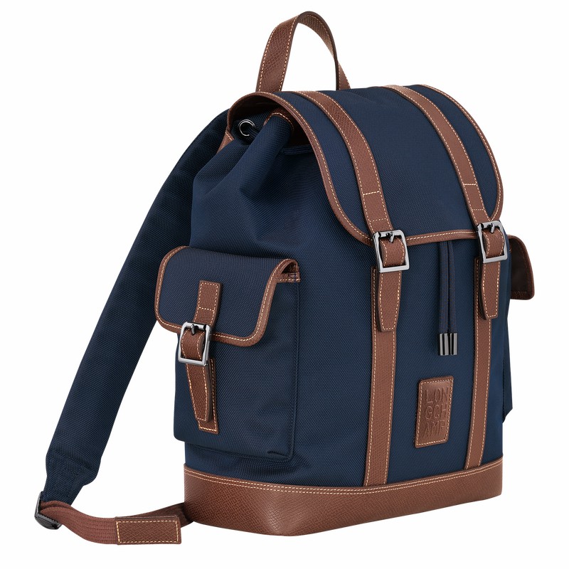 Sacs à Dos Longchamp Boxford Homme Bleu Soldes | 20035080127