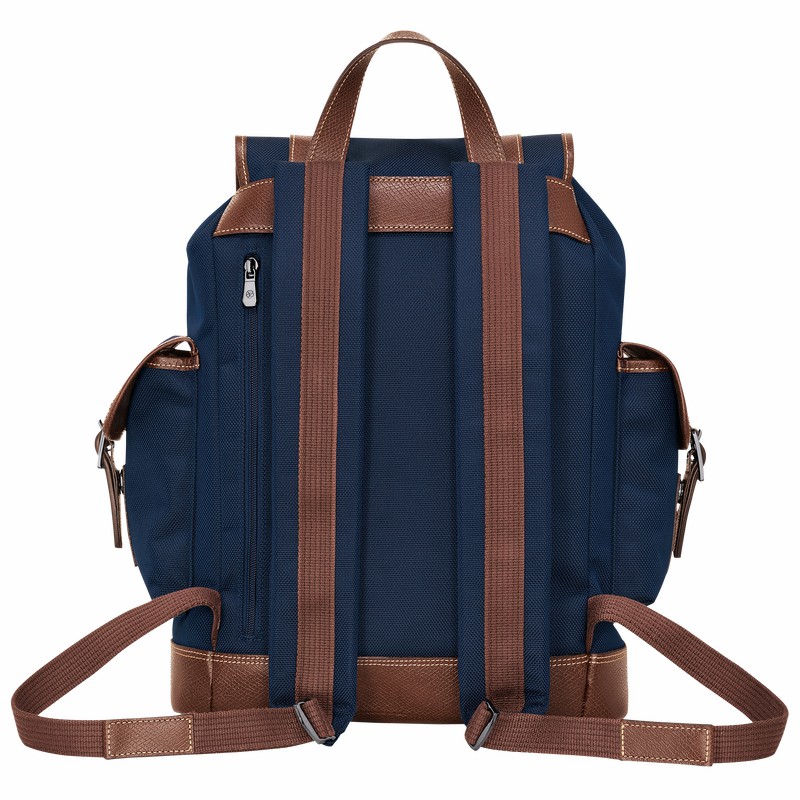 Sacs à Dos Longchamp Boxford Homme Bleu Soldes | 20035080127